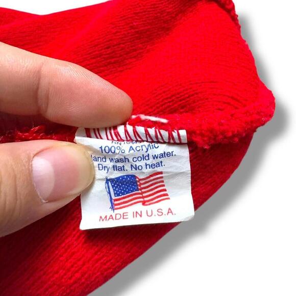 VTG Orange County Choppers Beanie Tight Knit Red Made In USA Biker Y2K Toque - Picture 4 of 8